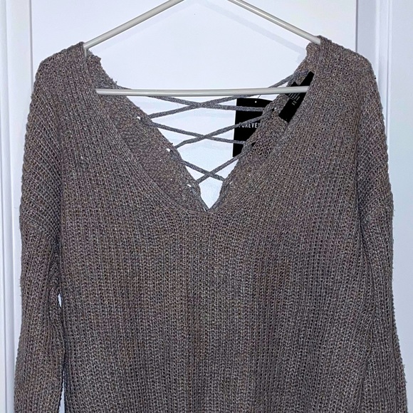 NWT Forever 21 Lace Up Sweater M - Picture 9 of 11